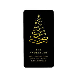 Elegant Simple Christmas Tree Return Address Label
