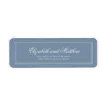 Elegant Simple Classic Blue Wedding Return Address