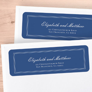 Elegant Simple Classic Blue Wedding Return Address
