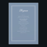 Elegant Simple Classic Faded Blue & White Wedding Programme<br><div class="desc">Composed of simple straight lined frames with classic cursive script and serif typography. These elements are simple,  timeless,  and classic.. 

This is designed by White Paper Birch Co. exclusive for Zazzle.

Available here:
http://www.zazzle.com/store/whitepaperbirch</div>