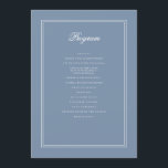 Elegant Simple Classic Faded Blue & White Wedding Programme<br><div class="desc">Composed of simple straight lined frames with classic cursive script and serif typography. These elements are simple,  timeless,  and classic.. 

This is designed by White Paper Birch Co. exclusive for Zazzle.

Available here:
http://www.zazzle.com/store/whitepaperbirch</div>