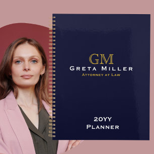 Elegant Simple Classic Gold Monogram Annual Planner