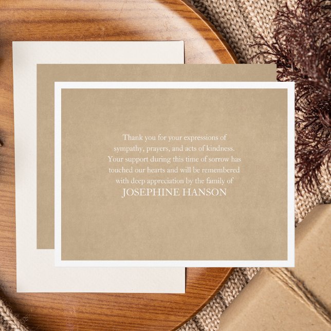 Elegant Simple Classic Message Memorial Funeral Card (Creator Uploaded)