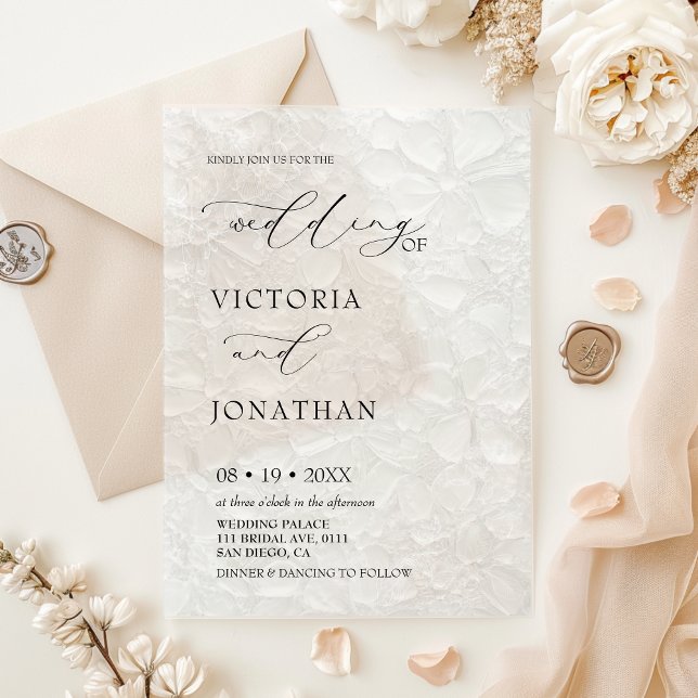 Elegant Simple Classic Wedding Acrylic Invitations (Creator Uploaded)