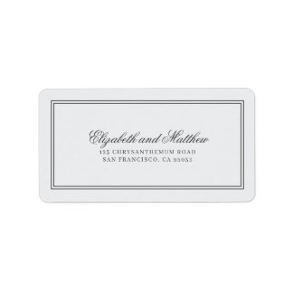 Elegant Simple Classic Wedding Return Address Label