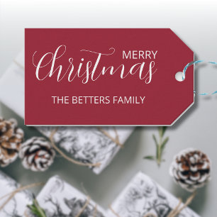 Elegant Simple Clean Frosted Berry Christmas Gift Tags
