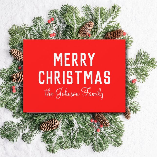 Elegant Simple Clean Red Christmas   Holiday Card (Creator Uploaded)