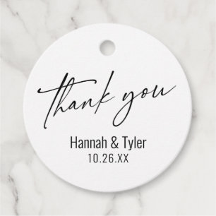 Elegant Simple Contemporary Handwriting Thank You Favour Tags