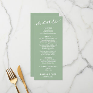 Elegant Simple Contemporary Typography Sage Green Menu