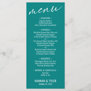 Elegant Simple Contemporary Typography Teal Menu