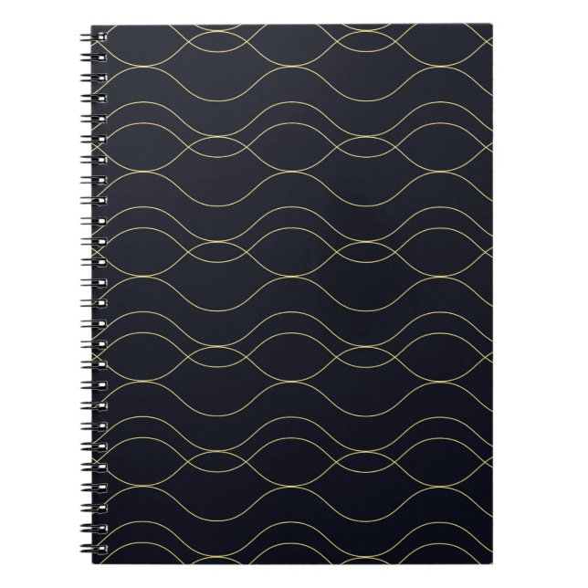 Elegant, simple, cool, trendy wavy illustration notebook (Front)