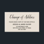 Elegant Simple Cream Change of Address Insert Card<br><div class="desc">Keep your friends and family up to date with your new address using these simple, elegant enclosure cards. Versatile notes read "Change of Address" on the front and "Keep in Touch!" on the back, using a modern, casual, handwritten script font. Use the template fields to add all your details to...</div>