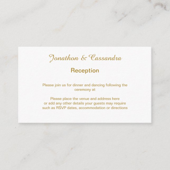 ELEGANT & SIMPLE CREAM PATTERN GOLD ENCLOSURE CARD (Front)
