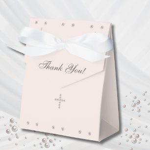 Elegant Simple Cross Christian Baptism Favour Box