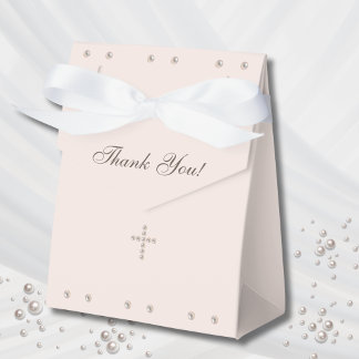 Elegant Simple Cross Christian Baptism Favour Box