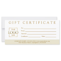 Elegant Simple Custom Business Gift Certificate