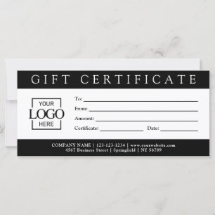 Elegant Simple Custom Business Gift Certificate wi