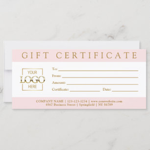 Elegant Simple Custom Business Gift Certificate wi