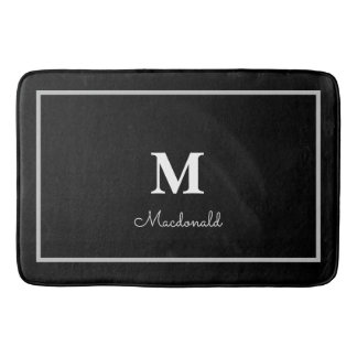 Elegant Simple Custom Monogram Bath Mat