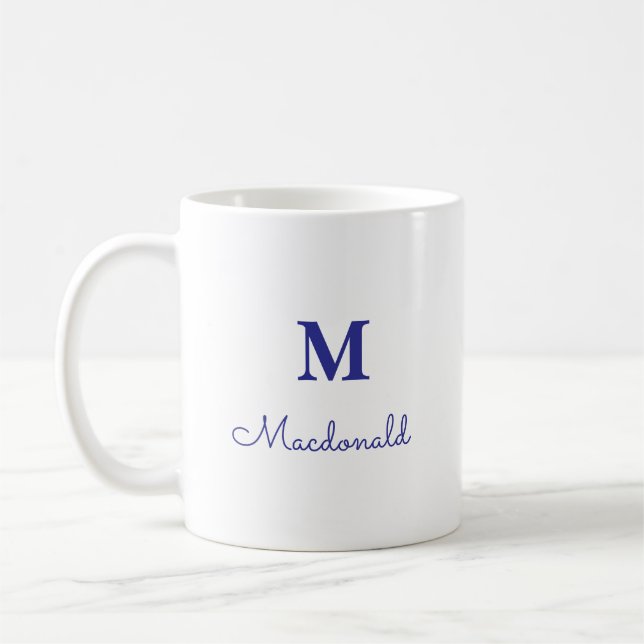 Elegant Simple Custom Monogram  Coffee Mug (Left)