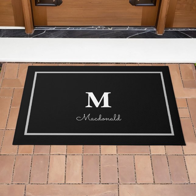 Elegant Simple Custom Monogram  Doormat (Creator Uploaded)