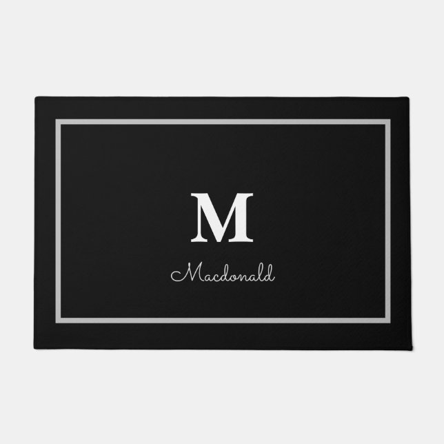 Elegant Simple Custom Monogram  Doormat (Front)