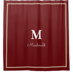 Elegant Simple Custom Monogram  Shower Curtain