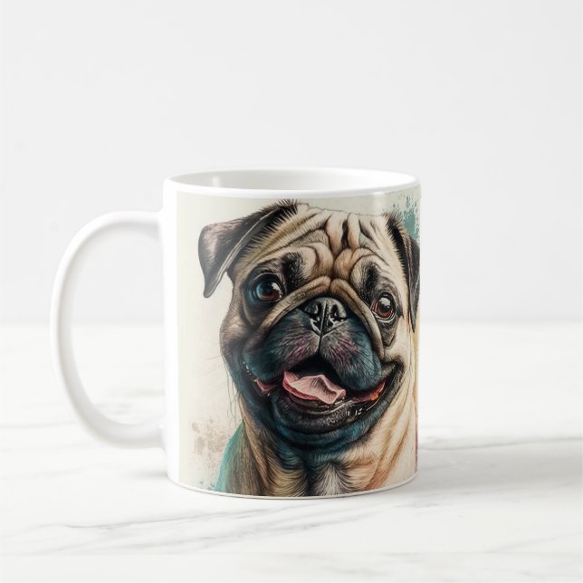 Elegant Simple Custom Pet's Simple Modern Photo Coffee Mug (Left)