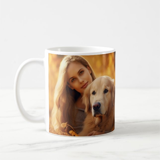 Elegant Simple Custom Pet's Simple Modern Photo Coffee Mug (Left)