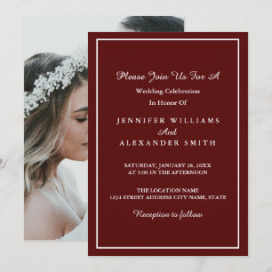Elegant Simple Custom Photo Wedding Invitation