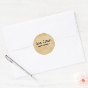 Elegant Simple Cute Grey 20th Birthday Classic Round Sticker