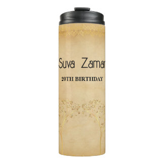 Elegant Simple Cute Grey 20th Birthday Thermal Tumbler