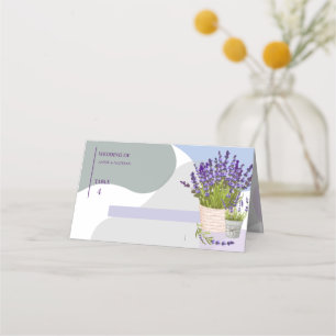 Elegant Simple Cute Lavender Floral Bloom Wedding  Place Card
