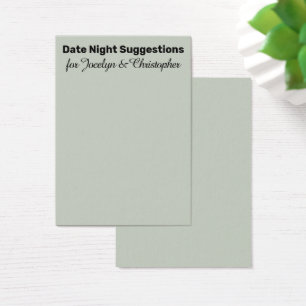 Elegant, Simple Date Night Suggestions Sage Card