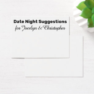 Elegant, Simple Date Night Suggestions White Card