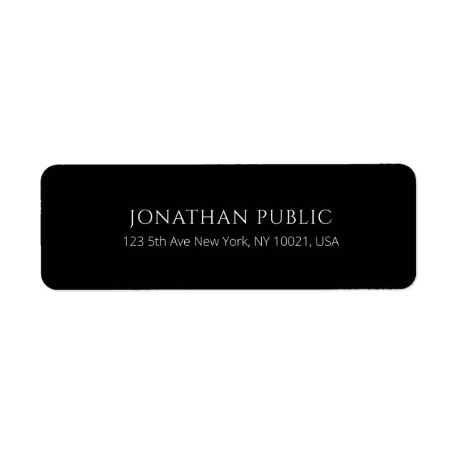 Elegant Simple Design Black And White Return (Front)