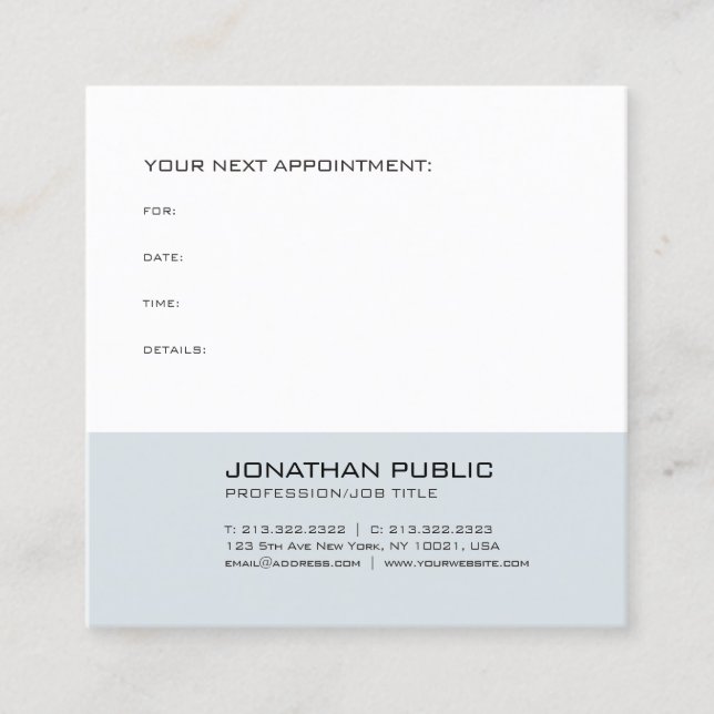 Elegant Simple Design Modern Appointment Reminder (Front)