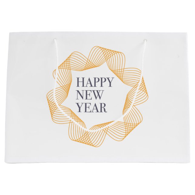 Elegant, simple design of "Happy New Year" Large Gift Bag (Front)