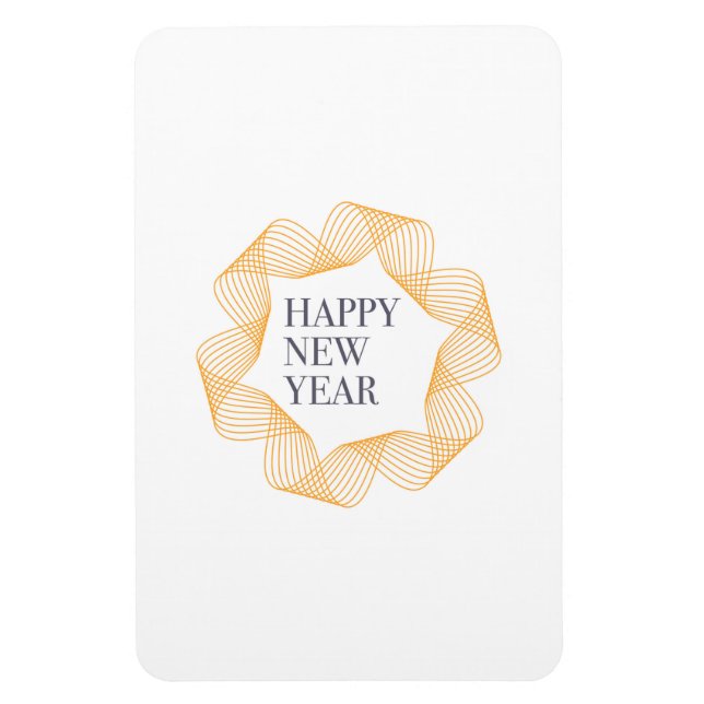 Elegant, simple design of "Happy New Year" Magnet (Vertical)