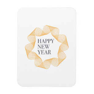 Elegant, simple design of "Happy New Year" Magnet