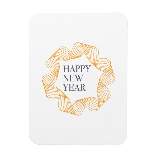 Elegant, simple design of "Happy New Year" Magnet (Vertical)
