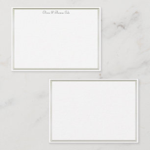 Elegant Simple Double Gold Frame Wedding Couple Card