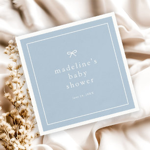 Elegant Simple Dusty Blue Boys Baby Shower Napkin