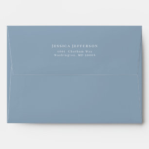 Elegant Simple Dusty Blue Wedding Invitation Envelope