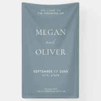 Elegant Simple Dusty Blue Wedding Welcome