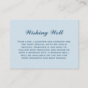 Elegant Simple Dusty Blue Wedding Wishing Well Enclosure Card