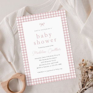 Elegant Simple Dusty Pink Girls Baby Shower Invitation