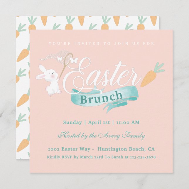 Elegant Simple Easter Brunch Invitation (Front/Back)