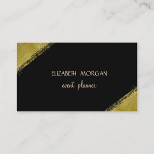 Elegant Simple Faux Gold ,Black Business Card