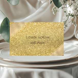 Elegant Simple Faux Gold Glitter Bokeh Business Card